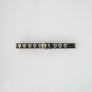 Maje Black Belt with Gold Hearts - size small